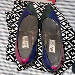 van Eli heigh heels shoes tri color cameo style EUC made in Spain